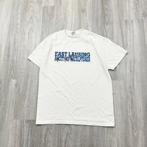 VINTAGE 90s East Lansing A City of Sculptures Shirt Size Medium M Mens 1990s MSU
